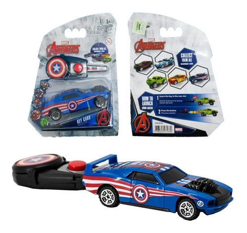 Avengers Cars Toy with Launcher Key Pusher New 1