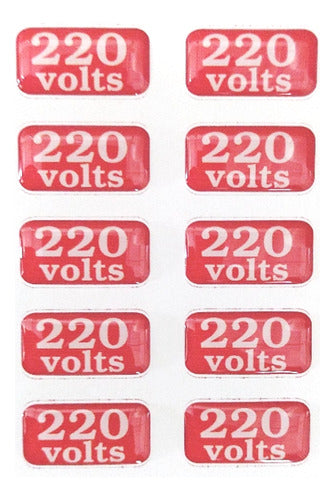 Etiquetas De Voltagem Tomada 220v Vermelho Resinado 10pcs 0