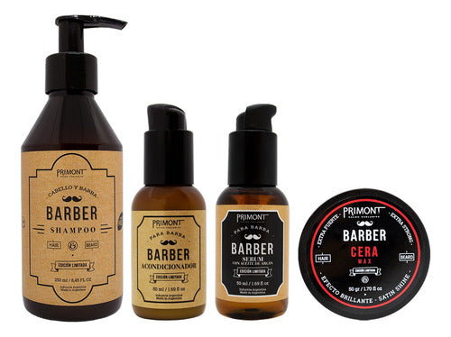 Kit Primont Barber Shampoo Cera Acondicionador Serum 6c 0