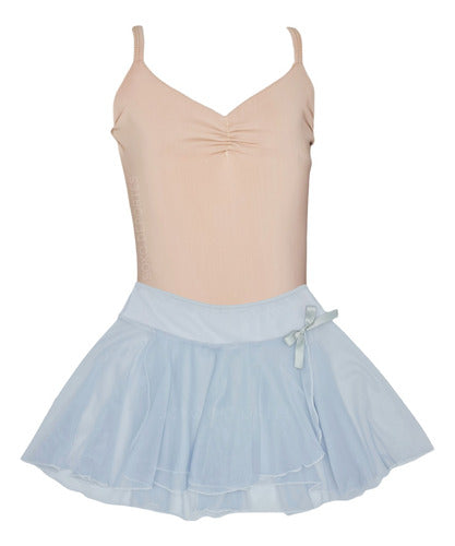 Soko Dancewear Ballet Leotard with Short Sleeves and Natural Skin Skirt 40