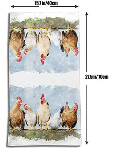 Dujiea Domestic Chicken and Roosters Kitchen Towels 4