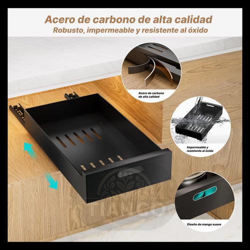 Tianco Cajón Corredizo Organizador Caja Extraíble Baño Cocina Metal 1