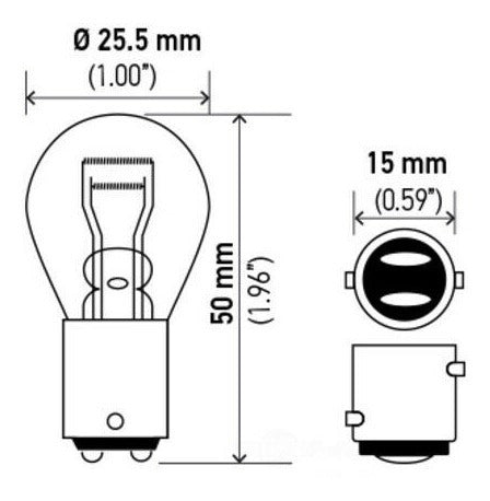 Hella 24V 2 Polos 21/5W Brake Position Lamp Box of 10 Units 3