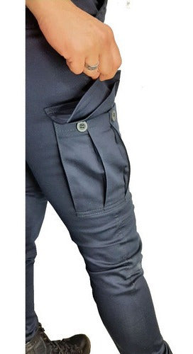 Tactical Elasticated Women's Cargo Pants Night Blue Police 7