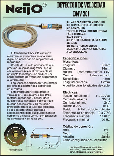 Neijo Sensor De Velocidad P/engranajes Ferromagnéticos_salida Npn 1