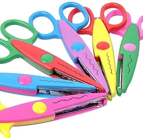 Set of 6 Scissors with Decorative Cuts for Crafts and Fine Motor Skills 0