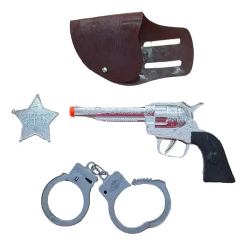 Faydi Cowboy Sheriff Set: Pistol, Badge, Handcuffs 0