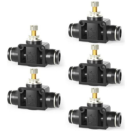 Tailonz Pneumatic Air Flow Control Valve Straight 4mm Diameter 6