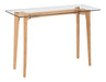 Modern Glass and Wood Soho Console Side Table 100x32x75 cm 2