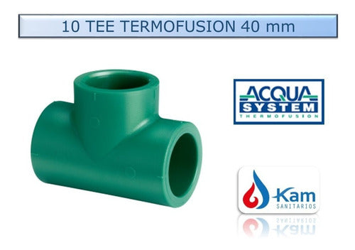 Acqua System Kit Accesorios Tee 40mm X 10 Unid Fusion 2