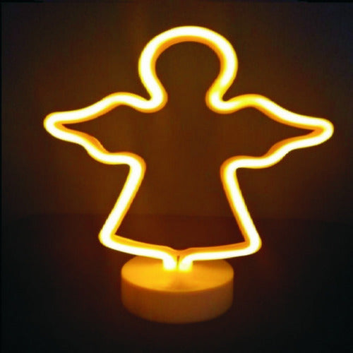 LED Angel Contour Yellow Sign 0