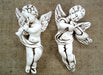 Pair of Ceramic Angels Wall Hanging Playing Guitar and Lyre 3