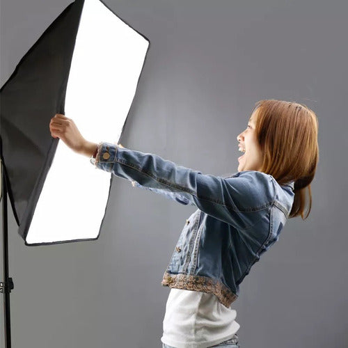 Softbox Luz Continua Fotografia Video Con Atril 4 Lamparas 1