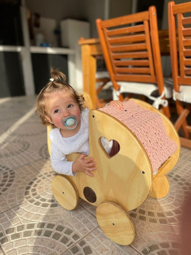 Zatrapeando Wooden Doll Stroller with Woven Details 0