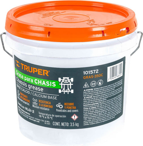 Truper Calcium Lubricating Grease for Chassis 90° Fusion 3.5 Kg 0