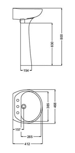 Columna Para Lavatorio Andina Ferrum Blanca Ctf B E 1