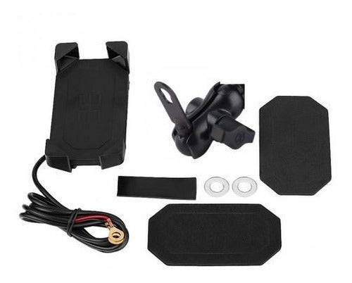 Soporte Para Celular Gps + Usb Manubrio Moto C1 Solomototeam 0