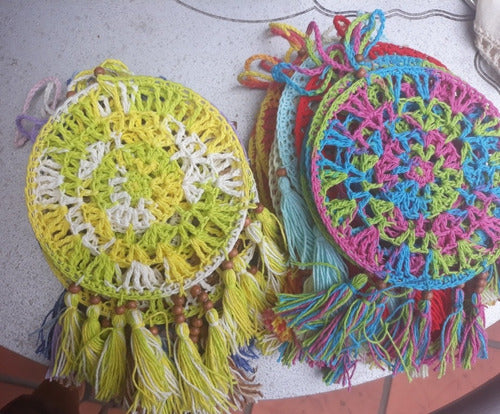Set of 3 Crocheted Medium Dreamcatcher Mandala Mandalas 2