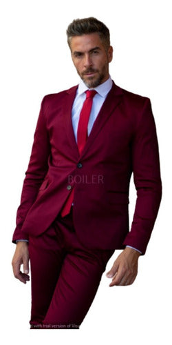 Boiler Cotton Satin Fitted Slimfit Men's Suit 4