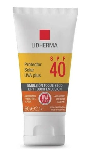 Protector Solar Uva Plus Spf 40 Toque Seco No Graso Lidherma 0