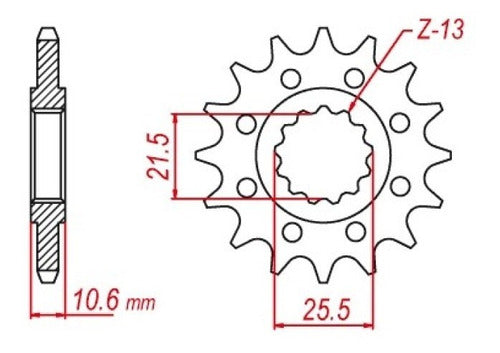 Piñon 14 Dientes Para Benelli Trk502x Trk502  Tnt300/500 3