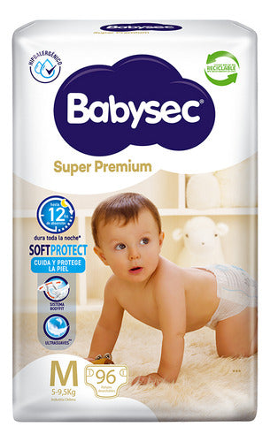 Pañal Babysec Super Premium Cuidado Total Talle M 96 Un. 0