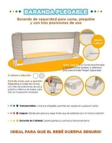 Baby Innovation Baranda Protectora Baby Innovation Seguridad Plegable Cama - Pañalera Arenita 6