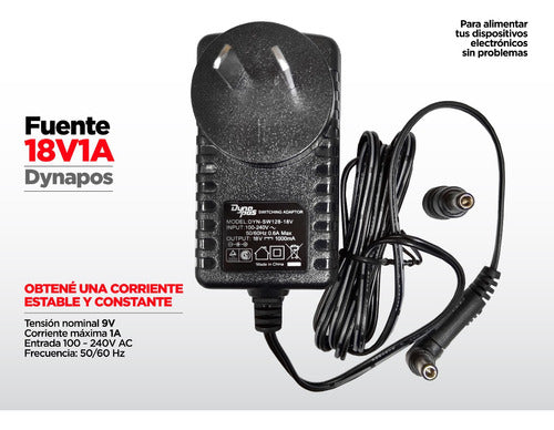 Dynapos Fuente Switching 18v 1a 1000ma Conectores Interc 2