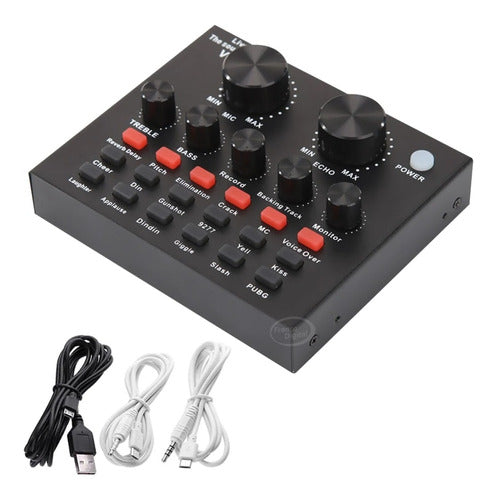 V8 CARD Sound Card Audio Console Webcast Microphone for PC and Mobile 0