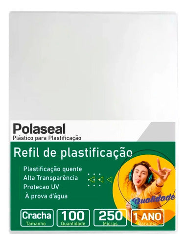 Polaseal Plástico Para Plastificação Crachá 59x86x0,10 100un 0