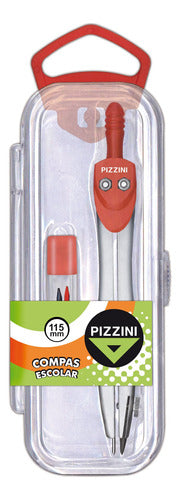 Pizzini Compas Escolar Metalico Pk 133 Con Estuche 1