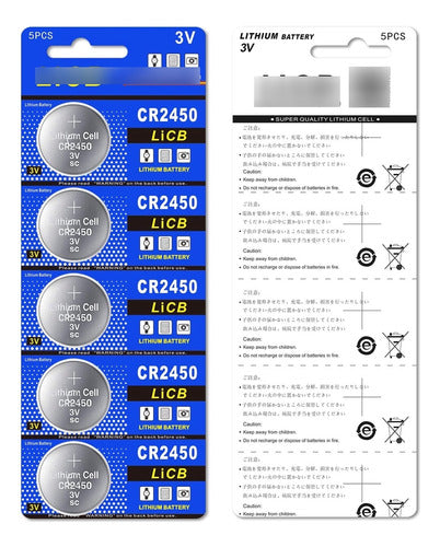 Paquete De 10 Baterías Cr2450 De Litio De 3 V Cr 2450 5