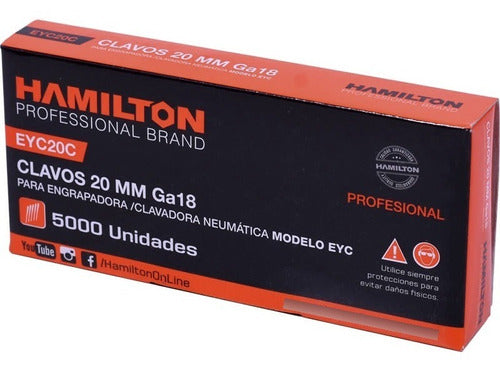 Hamilton Clavos Para Clavadora Neumatica Eyc Serie F-50 20mm X 5000u 0