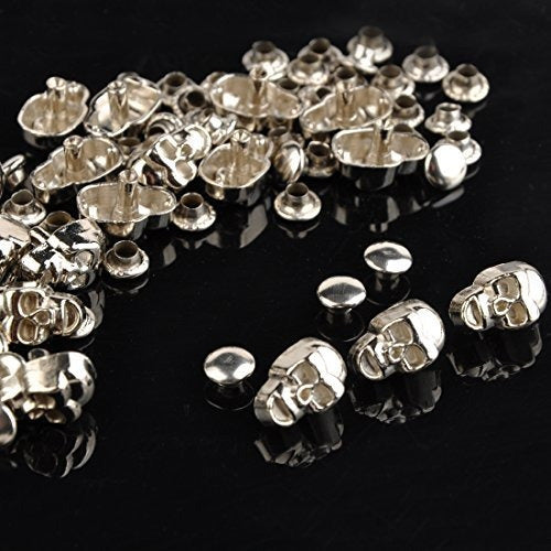 Rubyca 50 Skull Head Rapid Rivets and Studs - Silver 5