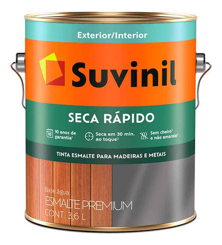 Esmalte Suvinil Seca Rápido Amarillo 3.6l Brillo Base Agua 0