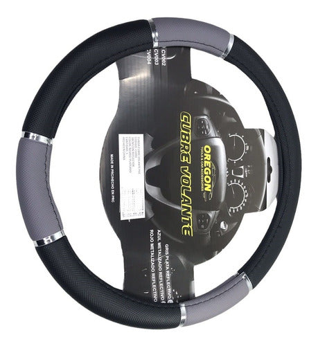 Oregon 38cm Black PVC Steering Wheel Cover with Gray Reflector 1