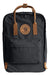 Fjallraven Kanken Black and Brown Leather 16L Simple Design 2