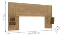 Welaman 2-Plaza Bed Headboard with Nightstands and Drawers Sommier 661 Gt/cp 1