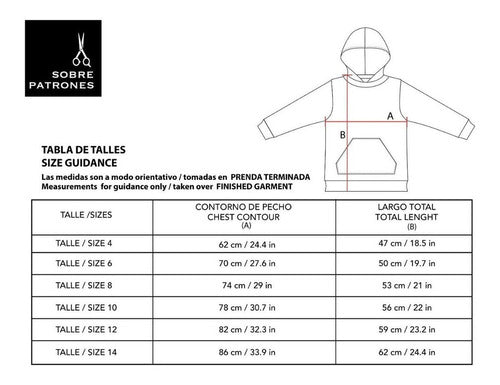 Sobre Patrones: Sewing Pattern, Kids Hoodie with Pocket 2