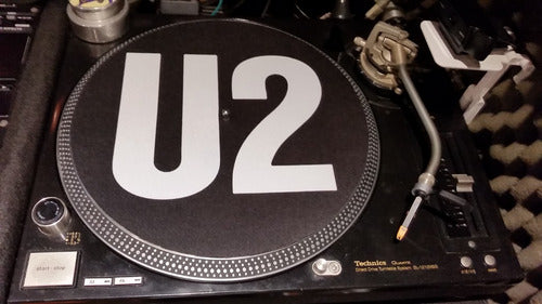 U2 Logo Fondo Negro Paño Slipmat Espuma Djproaudio 4