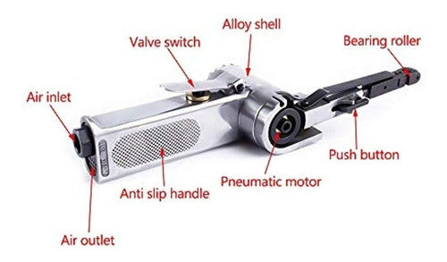 Lijadora De Banda Neumatica De 3/8  X 13  Con 6 Bandas (# 6 1