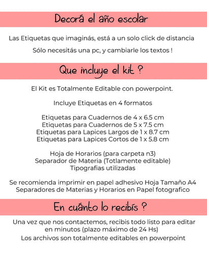 Kit Imprimible Etiquetas Escolares Kuromi Editable 1