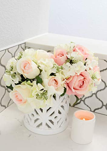 Admired By Nature 9 Stems Artificial Hydrangea Rose Bouquet 2