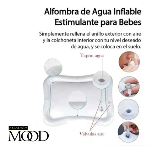 Inflatable Air and Water Play Mat for Baby Developmental Gym - Anti-Impact - Alfombra Agua Juego Antigolpes Para Bebé Gimnasio Didáctico