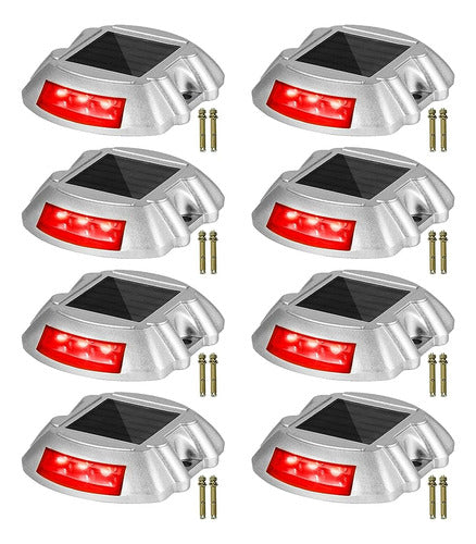 Happybuy Driveway Lights 8-Pack Solar Driveway Lights Red B 0