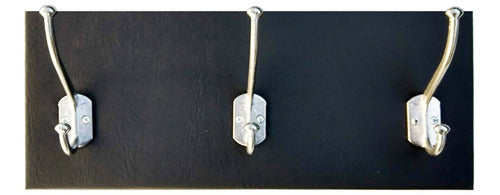 Modern Eco-Leather Exclusive Design 3-Hook Wall Coat Rack 2