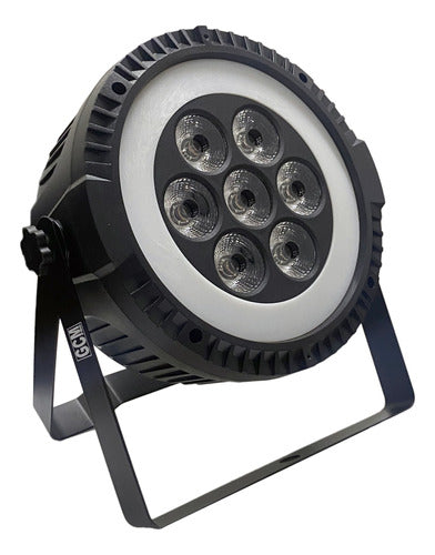 GCM DJ LINE Tacho Par Led 7 X 10W Con Anillo De Animacion LP710FX 3