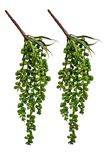 Huianer Y Dream 2 Pcs Artificial Hanging Chain of Pearls Plant 0