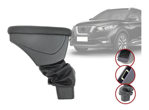 Apoio De Braço Em Couro Nissan Kicks Com Porta Objeto 2016 4