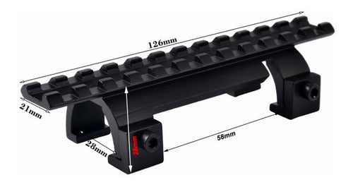 Riel Picatinny Mp5 Metal Adaptador Rifle Mira Laser Montura 5